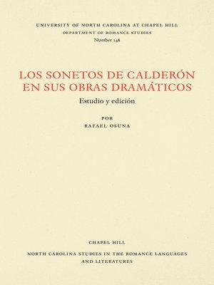 cover image of Los Sonetos de Calderón en sus obras dramáticos